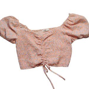 ELODIE Square Neck Smocked Top